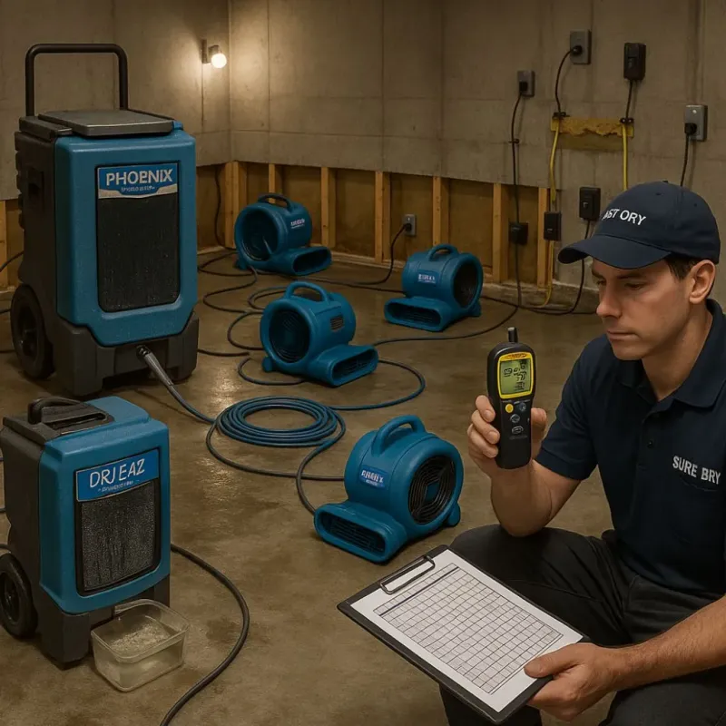 Structural Drying and Dehumidification process in Fruitdale, OR